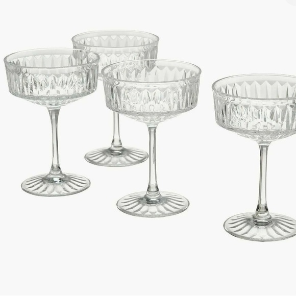 Cocktail Champagne Coupe IKEA SÄLLSKAPLIG Glasses Patterned 4 Pack NWT - Picture 5 of 7